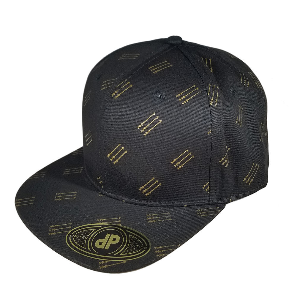 Golden-Arrows-Black-Snapback-Flatbill-Hat-Cap