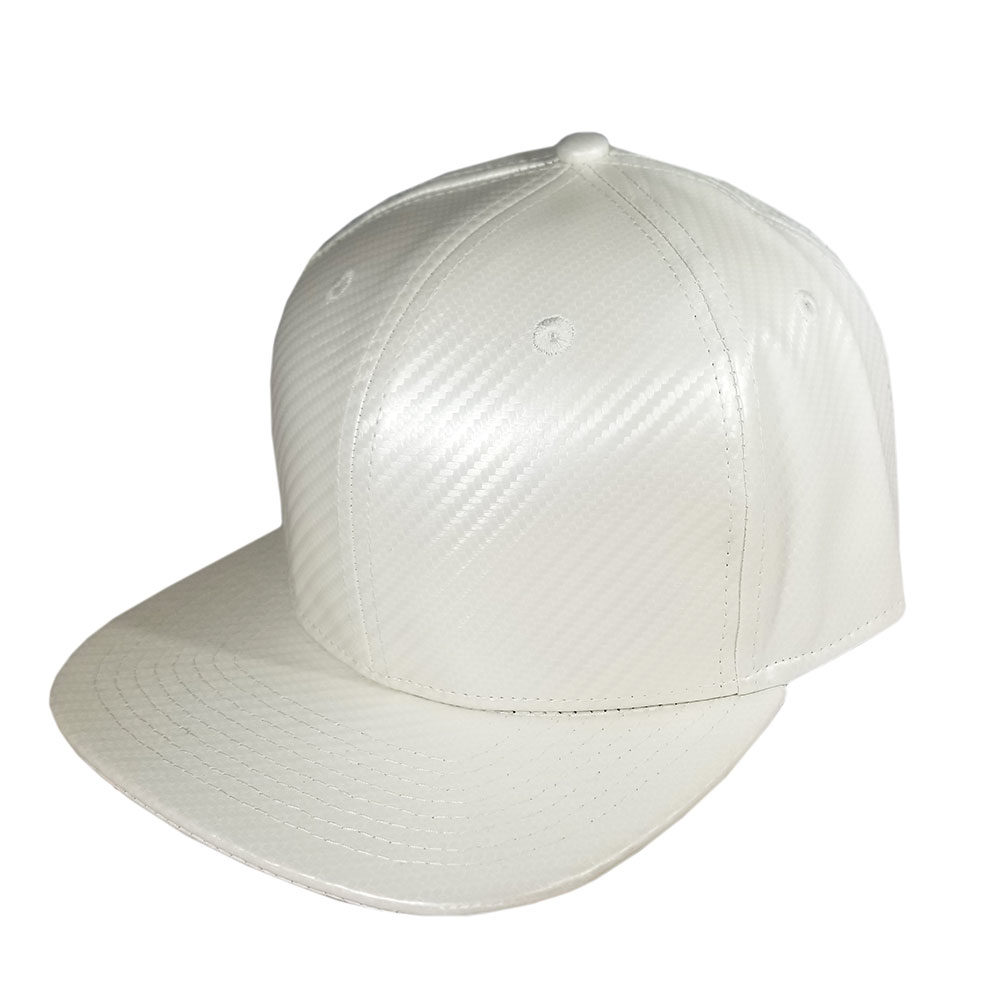 All-Solid-White-Carbon-Fiber-Flatbill-Snapback-Hat