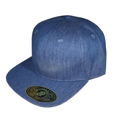 Solid-Blue-Denim-Flatbill-Snapback-Hat