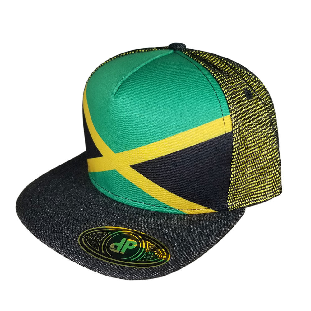 Jamaican-Flag-Mesh-Snapback-Hat