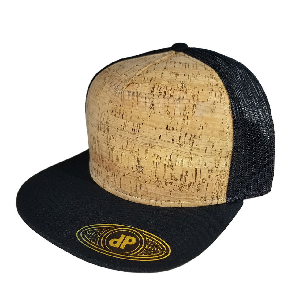 Black-Cork-Mesh-Flatbill-Snapback-Hat