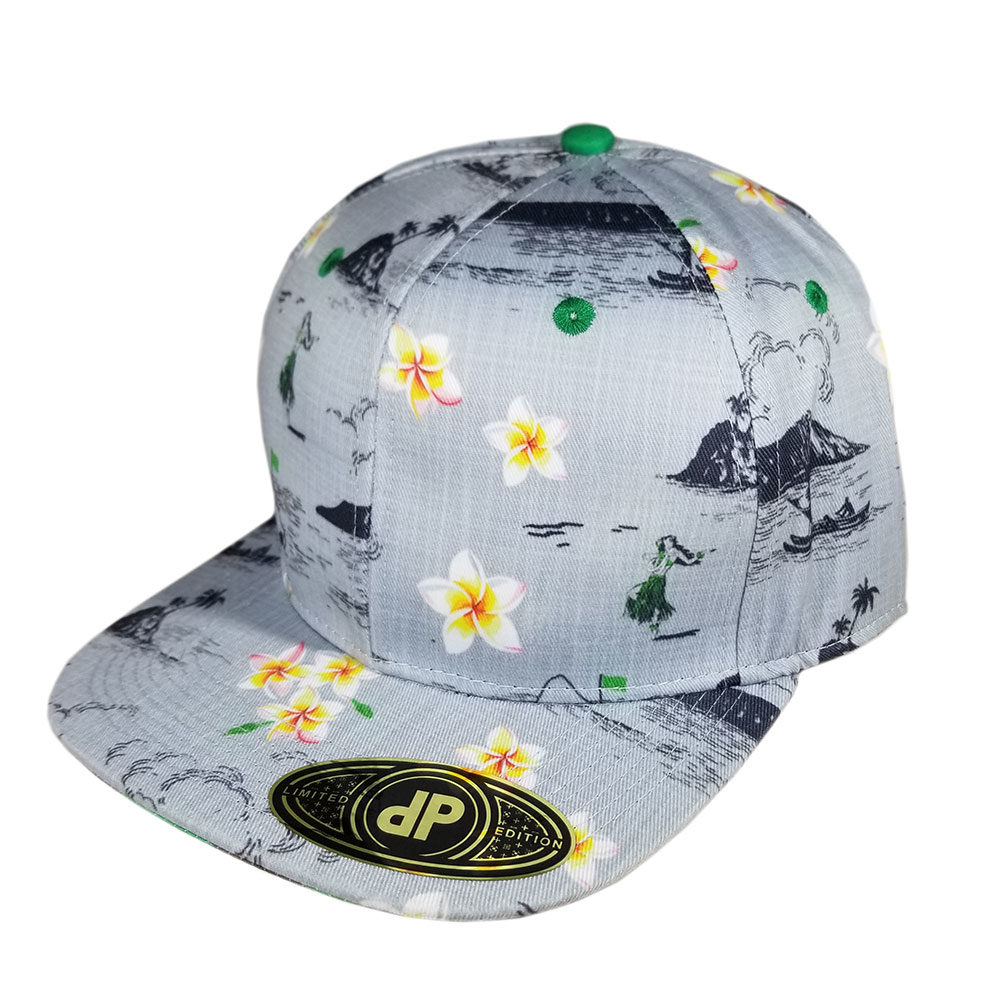 Gray-Kelly-Green-Oahu-Golf-Snapback-Flatbill-Hat