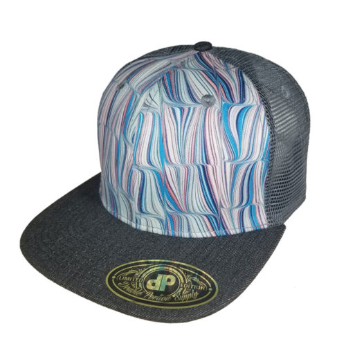 Swirly-Gray-Mesh-Snapback-Hat