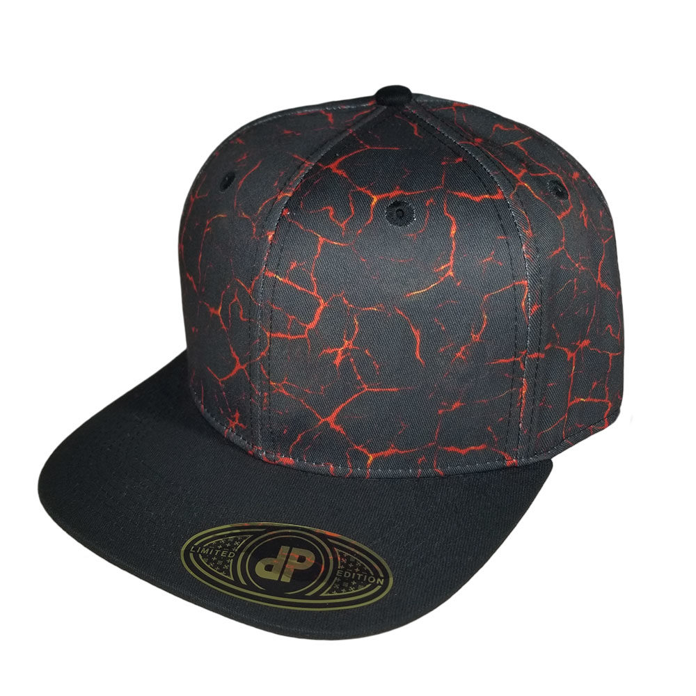 Black-Molten-Magma-Lava-Volcano-Snapback-Hat