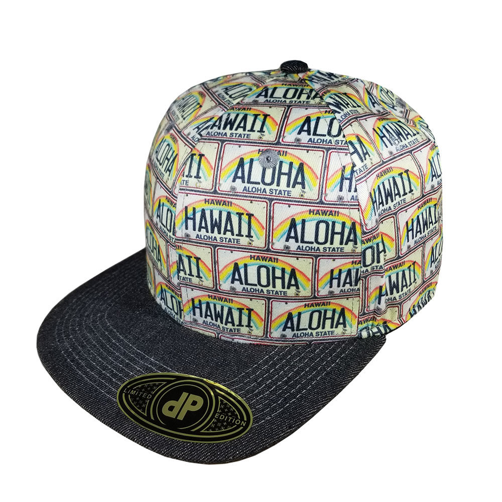 Aloha-Hawaii-License-Plate-Snapback-Flatbill-Hat