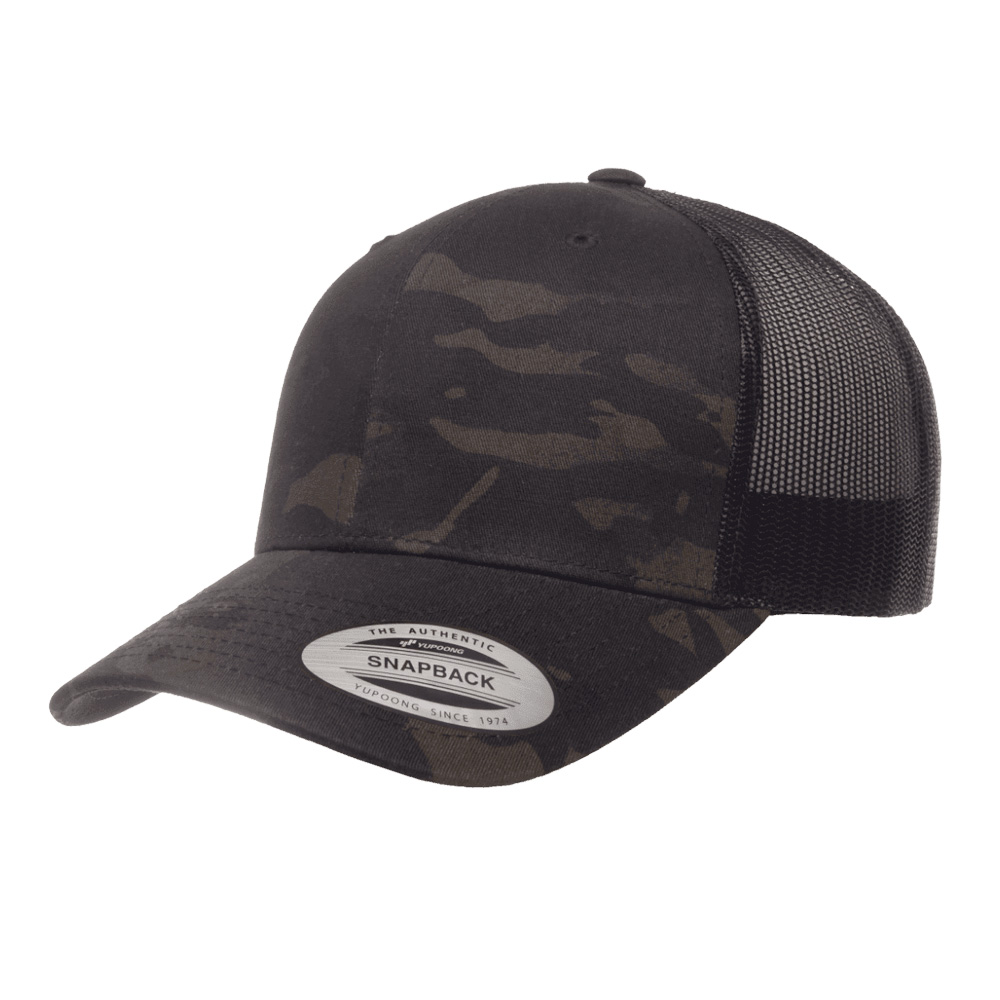 Flexfit/Yupoong 6606 Multicam Black Curved Bill Snapback | Double Portion  Supply