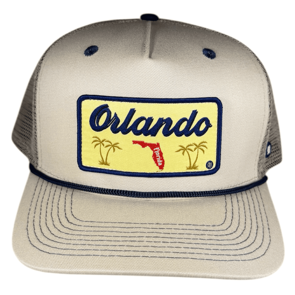 5 panel khaki mesh navy orlando patch