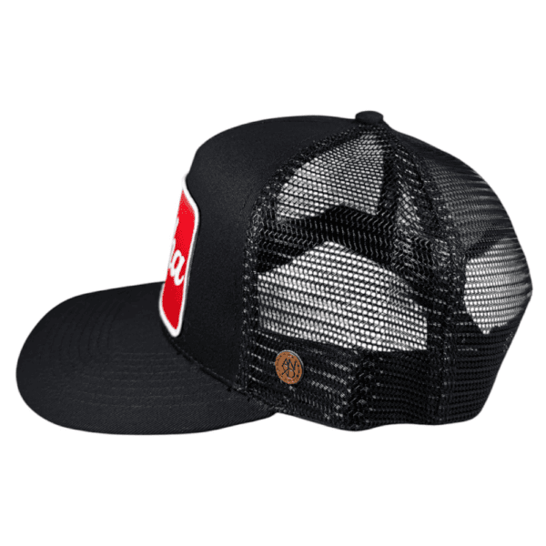 aloha truck stop patch hat – 5 panel black mesh snapback