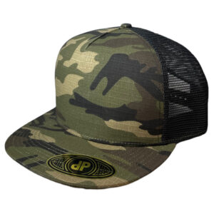 5 Panel Woodland Ripstop/ Black Mesh
