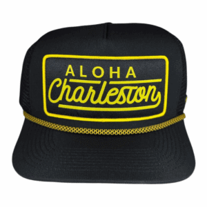 anxd 5 panel black mesh golden rope aloha charleston patch