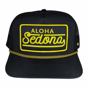 anxd 5 panel black mesh golden rope aloha sedona patch
