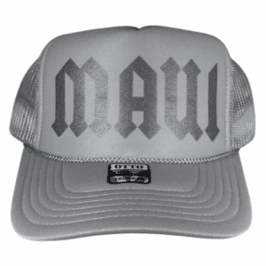 Silver Grey Foam Trucker: Black Metallic MAUI DC