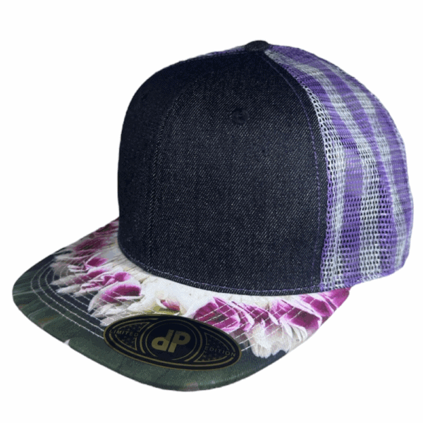 black denim/ palaka/ lei