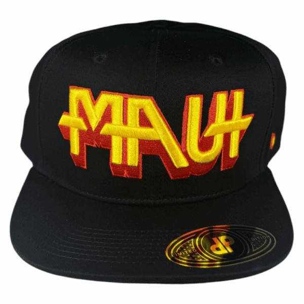 black snapback red and yellow maui