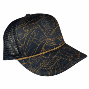 Black and Gold Mushroom/ Black Mesh