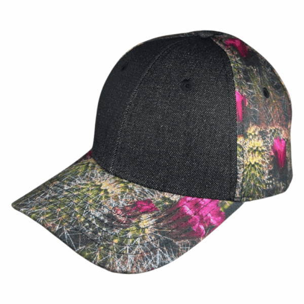 black denim cactus curved bill front