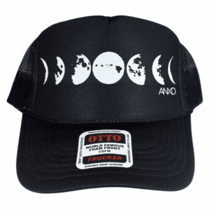 ANXD Black: White Moon Phases Foam Trucker