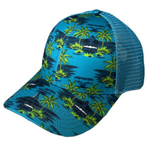Blue Green Floral Mesh