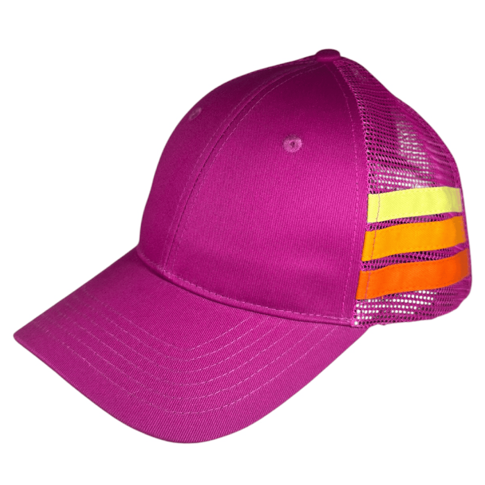 curved bill pink stripes