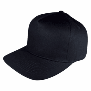 5 panel cotton black curved