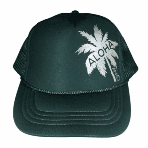 Forest/ Silver Aloha Palm Youth Foam Trucker