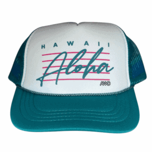 Jade/ White/ Jade Aloha Bars Foam Trucker