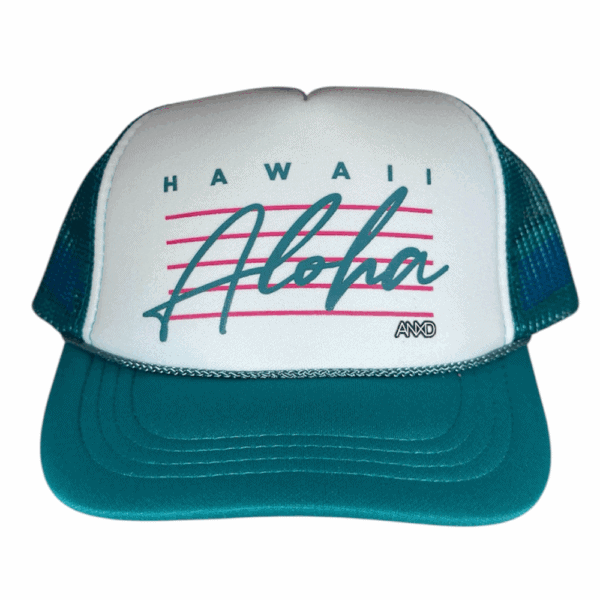 jade/ white/ jade aloha bars foam trucker