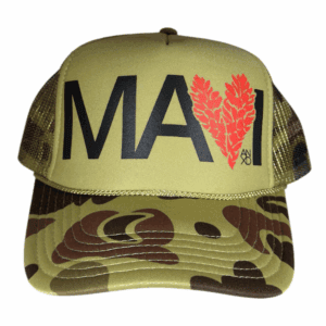Loden Camo/ Black, Red Maui Ginger Foam Trucker