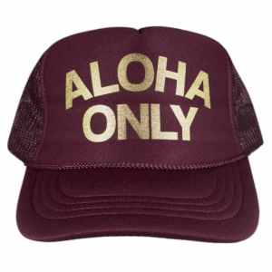 ANXD Maroon: Gold Aloha Only Youth Foam Trucker
