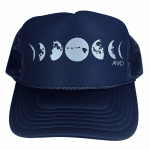 ANXD Navy: Silver Moon Phases Foam Trucker