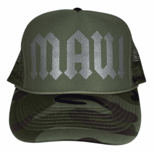 Olive Camo Foam Trucker: Charcoal MAUI DC