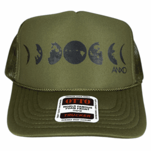 Olive Foam Trucker: Black Moon Phases