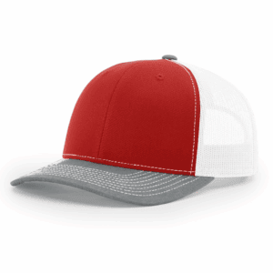 Richardson 112 Tricolor Red/White/Heather Grey