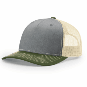 Richardson 112FP Tri Color Heather Grey/ Birch/ Army Olive