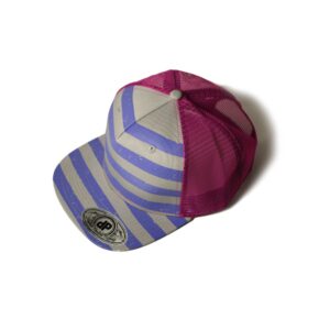 purple stripes/ pink mesh