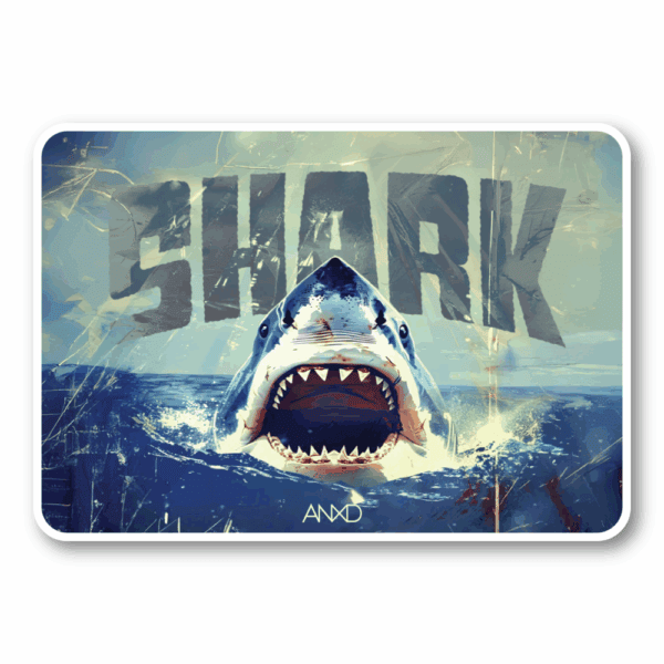 anxd great white shark sticker