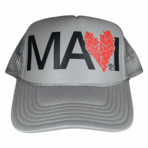 Silver/ Black, Red Maui Ginger Foam Trucker