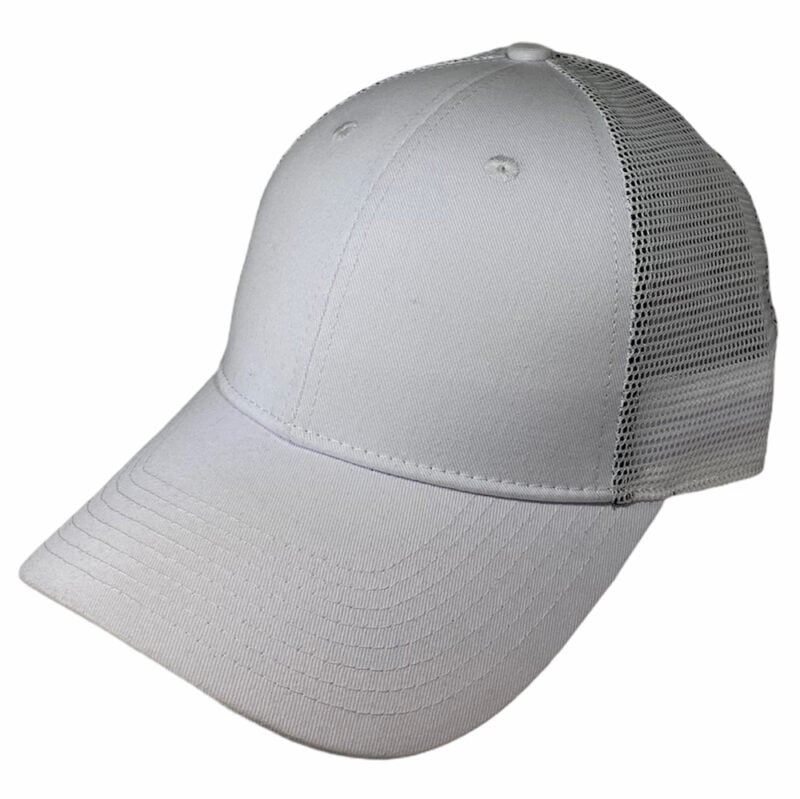 The White Curved Mesh Snapback Hat