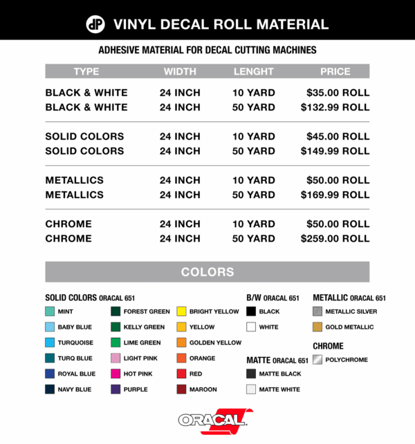 vinyl decal rolls