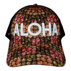 Niihau Shells/ Mesh: White 3D Aloha Block