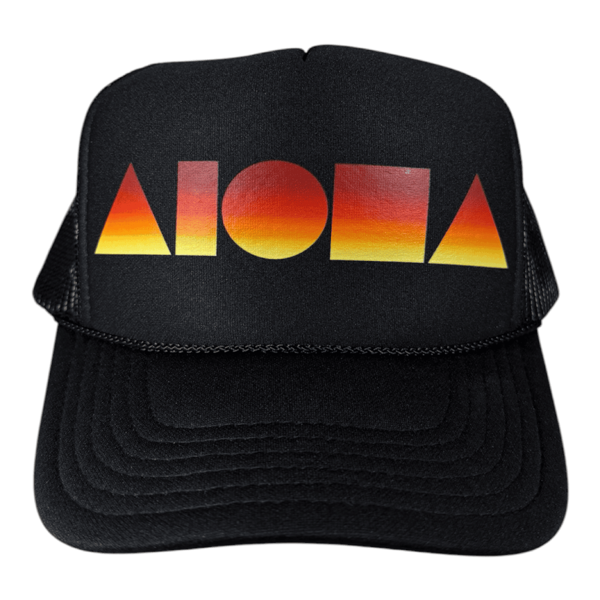 soley aloha black / sunset foam trucker