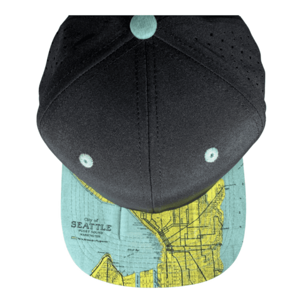 black map of seattle waterman snapback