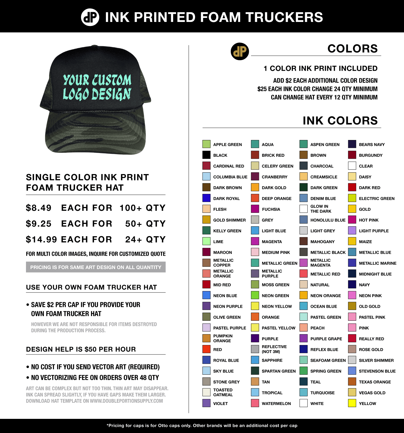 ink printed foam truckers