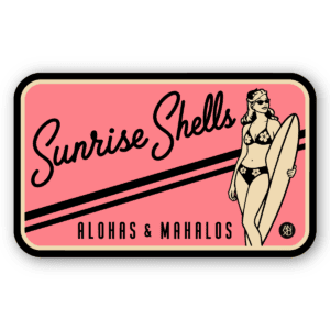 sunrise shells vintage sticker pack